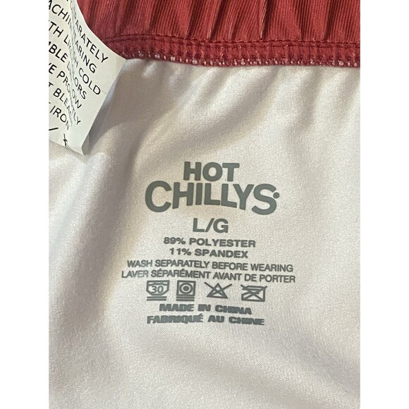 NWT Hot Chillys Micro Elite Chamois Leggings Frost Flower Red Women’s Large New - Picture 10 of 13